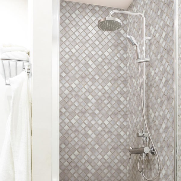 Hudson Tangier Dove Grey 12-3/8 in. x 12-1/2 in. Porcelain Mosaic Tile (11.0 sq. ft./Case)