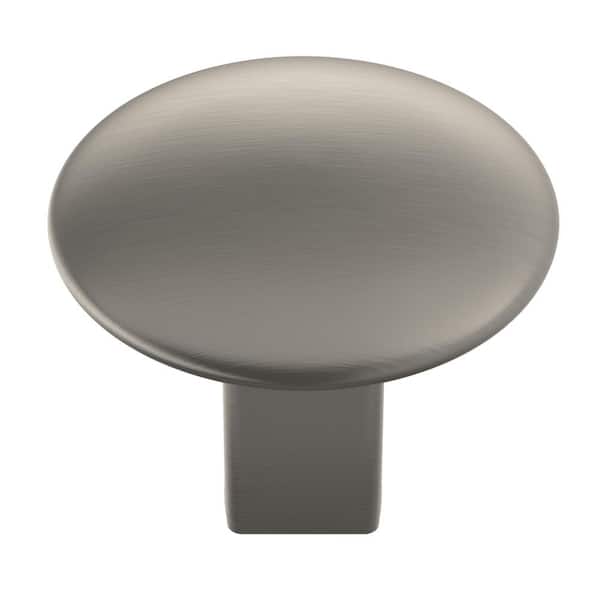 Amerock Riva 1-1/4 in. (32mm) Modern Satin Nickel Round Cabinet Knob