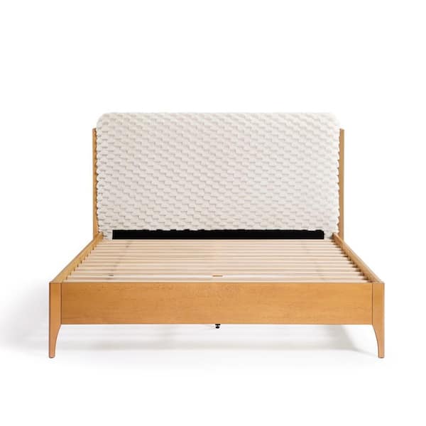 hamhamページ LuxenHome Beige Quilted Upholstered Headboard with