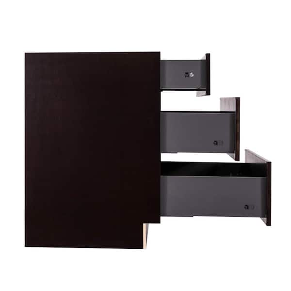 Anchester Assembled 24 in. x 34.5 in. x 24 in. Base Cabinet with 3 Drawers in Dark Espresso Anchester Assembled 24 in. x 34.5 in. x 24 in. Base Cabinet with 3 Drawers in Dark Espresso