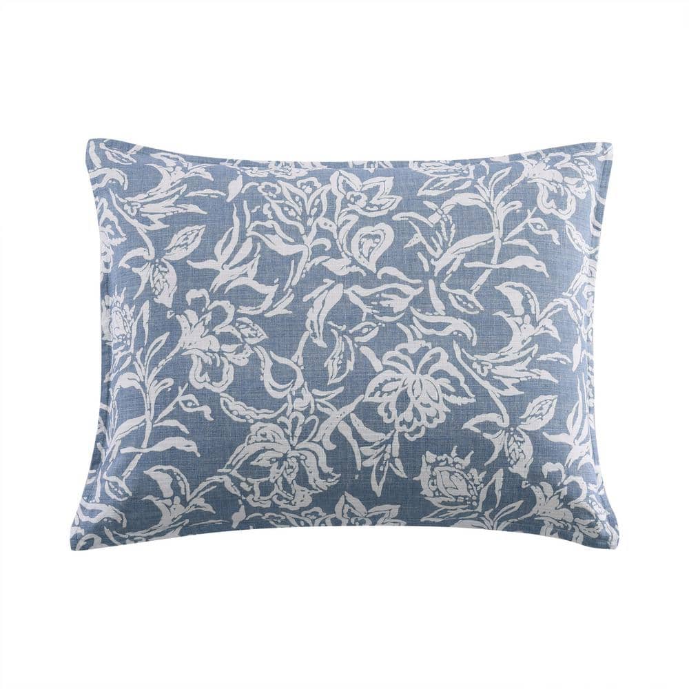 Twin Blue Mirage Cotton Reversible Comforter Set