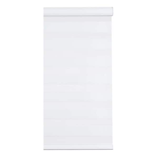 2 in. White Cordless Zebra Blinds, 24 in. x 72 in. Free-Stop Roller Windows Shades, Dual Layer Light Control