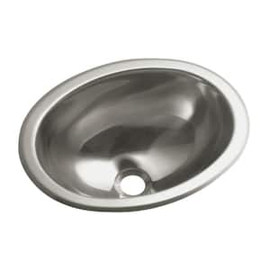 Drop-In Oval Stainless Steal Bathroom Sink in Stainless Steel