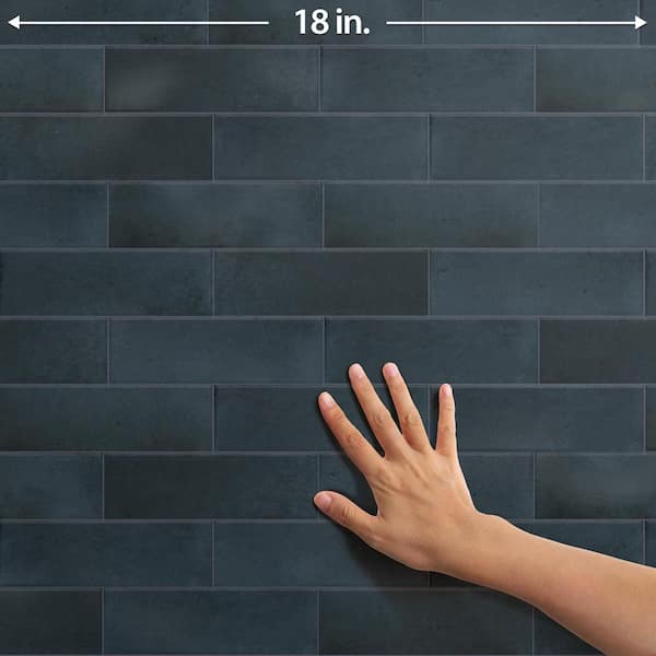 Merola Tile Coco Glossy Blue Night 2 in. x 5-7/8 in. Porcelain