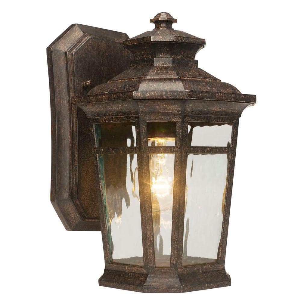 Home Decorators Collection Waterton 1 Light Dark Ridge Bronze Outdoor Wall Lantern Sconce 23122 The Home Depot