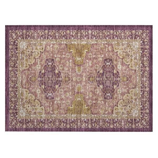 Chantille Machine Washable Indoor/Outdoor Abstract ACN2854 Eggplant 3 ft. x 4 ft. Area Rug