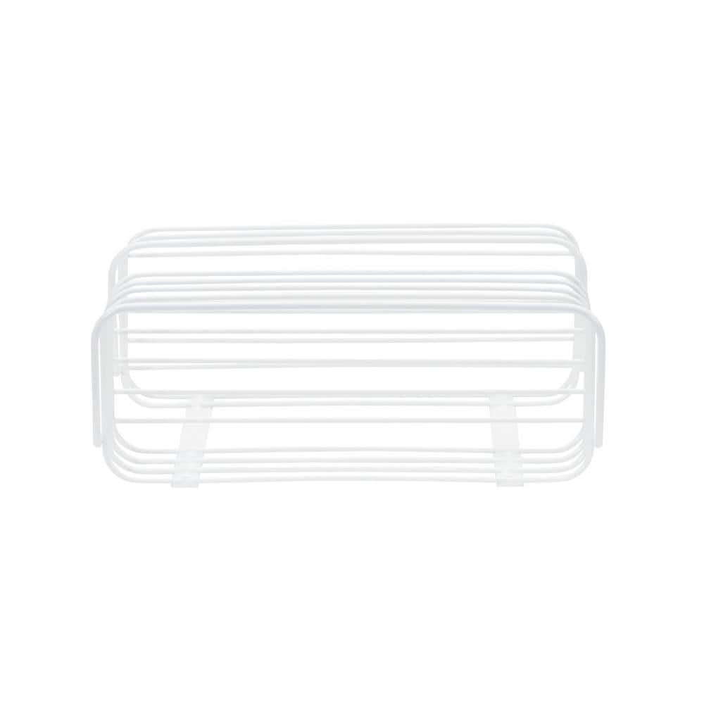 White 2-Tier Steel Wire Basket Door Mount Organizer