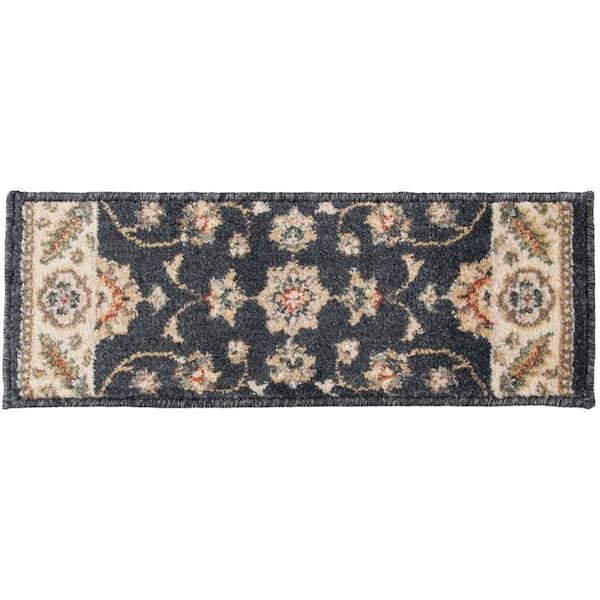 Unbranded Kazmir Navy 9 in. x 26 in. Stair Tread Cover
