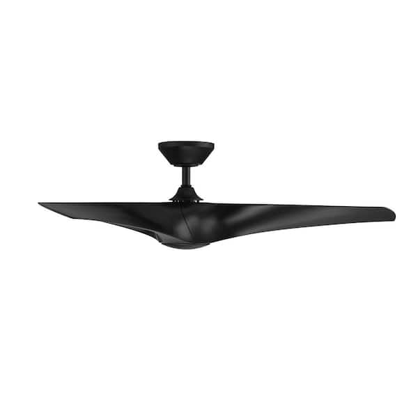 Zephyr 62 in. Smart Indoor/Outdoor Matte Black Standard Ceiling Fan Selectable CCT Integrated LED Plus Remote