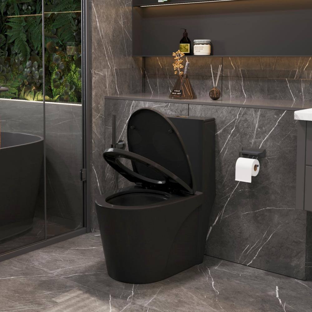 "1.1/1.6 GPF Tornado Flush One-Piece Toilet, S-trap 12"", Elongated, Soft Close, MAP 1000g, ADA 17"", Matte Black" price history on PriceWatchPro