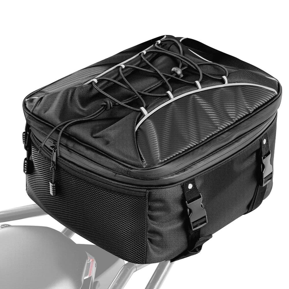 Motorcycle Tail Bag, 22-34 L Expandable Motorcycle Rear Seat Bag, Motorbike Luggage Storage Backpack Handbag, Black price history on PriceWatchPro