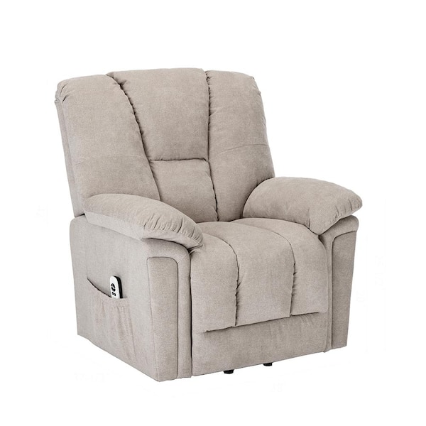 Unbranded Charleston Sand Microfiber Standard (No Motion) Recliner with Power Lift