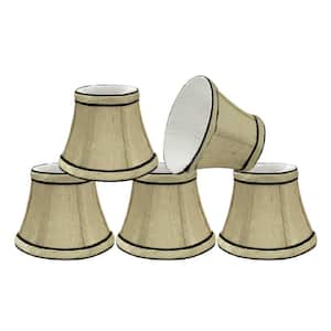 5 in. x 4 in. Ivory and Black Accent Bell Lamp Shade (5-Pack)