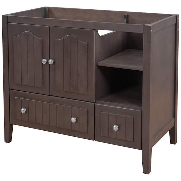 Unbranded Solid Wood 36 in. W x 18.03 in. D x 32.13 in. H Bath Vanity Cabinet without Top in Brown