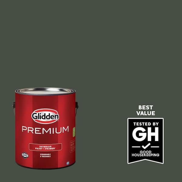 Glidden Premium 1 gal. PPG1033-7 Charcoal Smoke Satin Interior Latex Paint