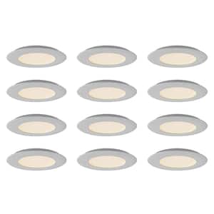 Essential 4 in. White Integrated LED Recessed Round Panel Kit (12-Pack)