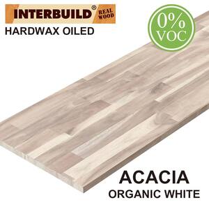 Solid Acacia 8 ft. L x 25.5 in. D x 1.5 in. T, Butcher Block Countertop, Organic White