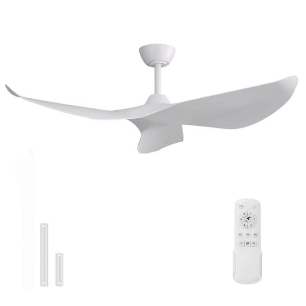 38 in. White Downrod Mount Standard Indoor/Outdoor Ceiling Fan without Light, Remote and Reversible DC Motor Included