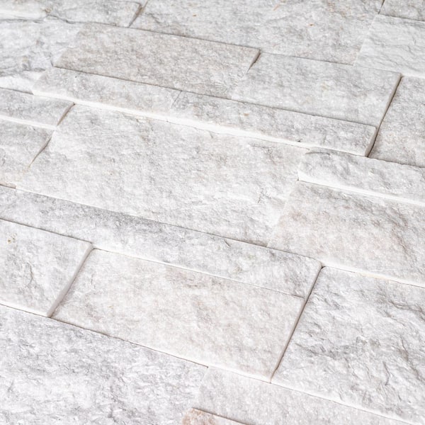 MSI Arctic White Ledger Panel 9 in. x 24 in. Splitface Quartzite