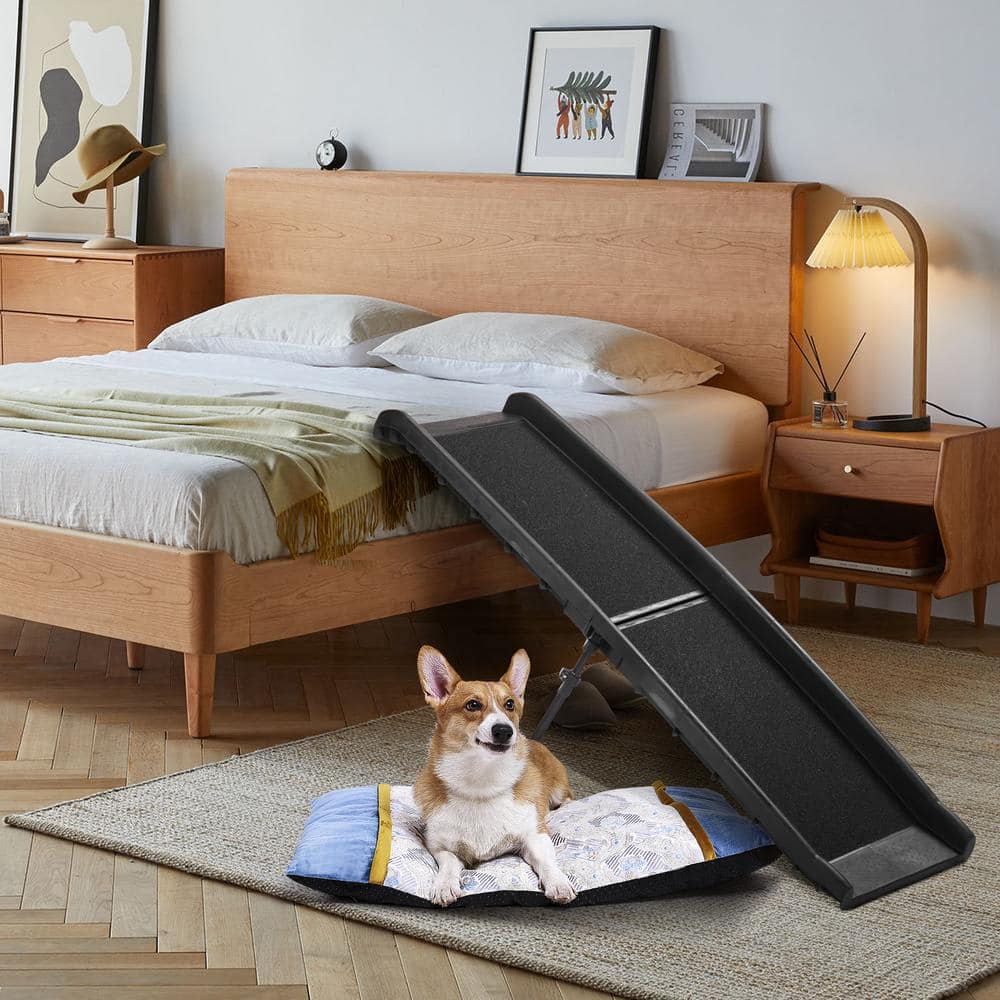 Coziwow 62-Inch Black Foldable Plastic Dog Ramp with Non-Slip Surface