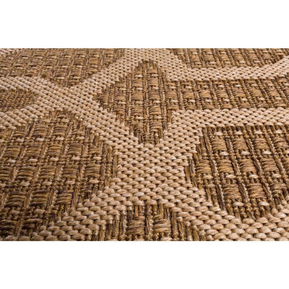 Santorini Tri-Color Flat Woven 5' x 7' Indoor/Outdoor Geometric Rug