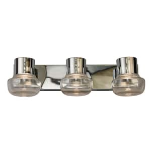 Belby 3-Light Chrome LED Vanity Light with Clear Glass Shades
