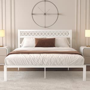Candence Rossdale White Metal Frame Queen Platform Bed