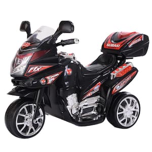 7 in. 6-Volt Battery Powered Motorcycle Electric Kids Ride On 3 Wheels Bicycle Black