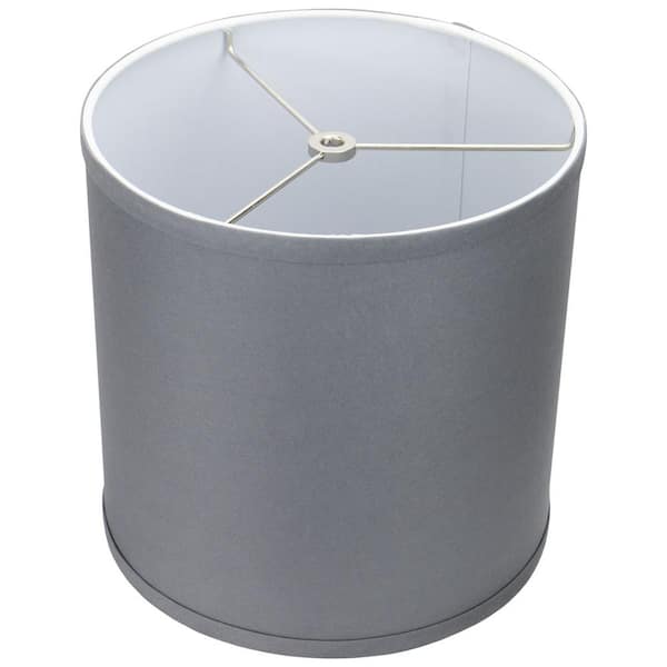 FenchelShades.com 10 in. Top Diameter x 10 in. H x 10 in. Bottom Diameter Linen Graphite Drum Lamp Shade