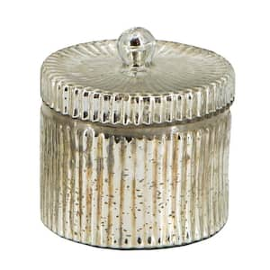 5 in. Dia Silver Earl Grey Lidded Soy Wax Candle