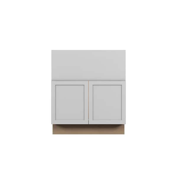 Kunal Kitchens Westport Shaker 36 in. W x 34.5 in. H x 24 in. D in Painted White Plywood Assembled Farm Sink Base Cabinet