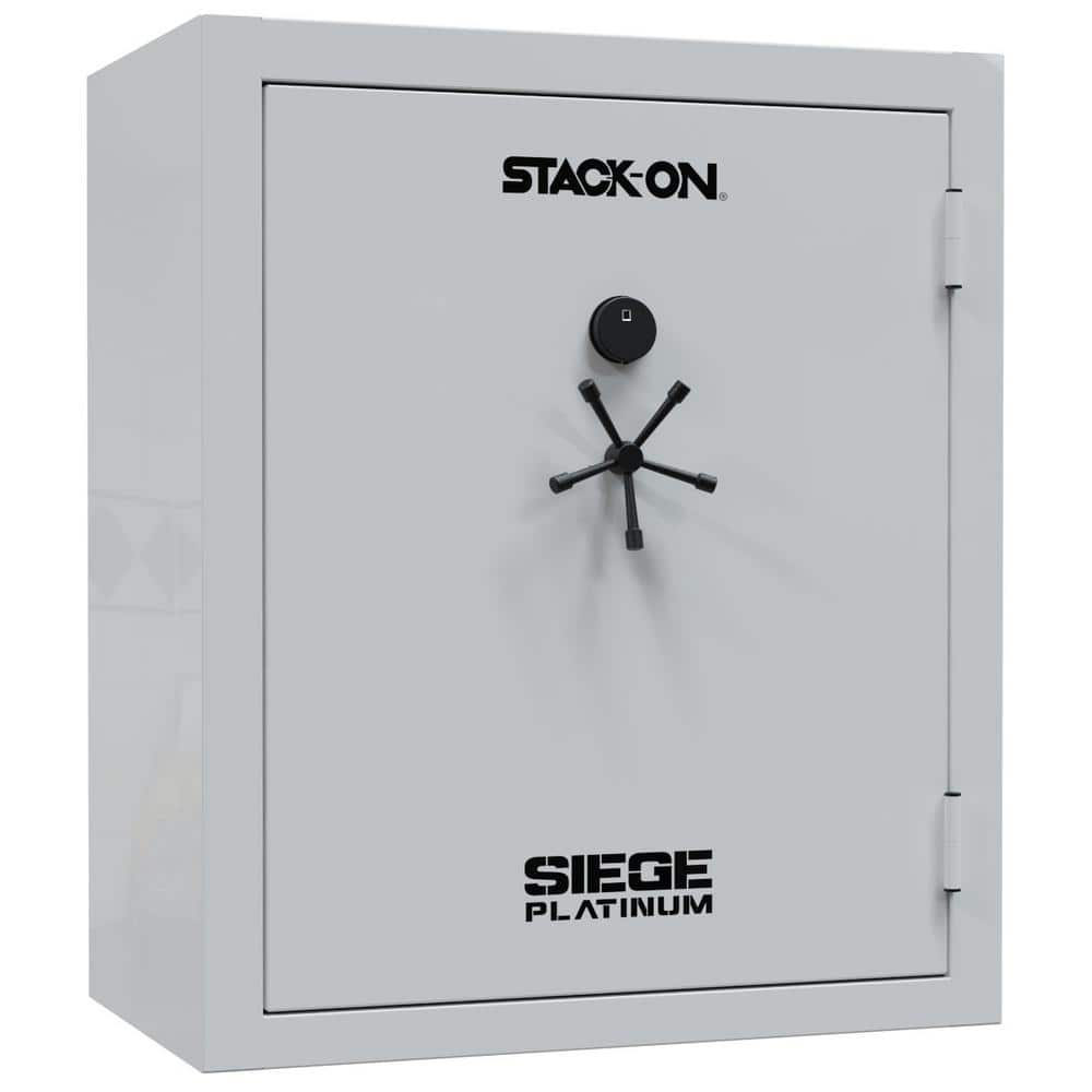 STACK-ON Siege Platinum 73-Gun, Fire and Water Resistant Electronic/Biometric Lock, Gun Safe, Winter White -  HDS5945H6FBB23