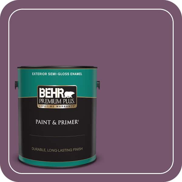 BEHR PREMIUM PLUS 1 gal. #PMD-87 Exotic Orchid Semi-Gloss Enamel Exterior Paint & Primer