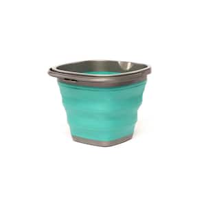 Store N Stow 10 l Square Collapsible Bucket with Handle in. Grey and Teal Base (12-Pack)