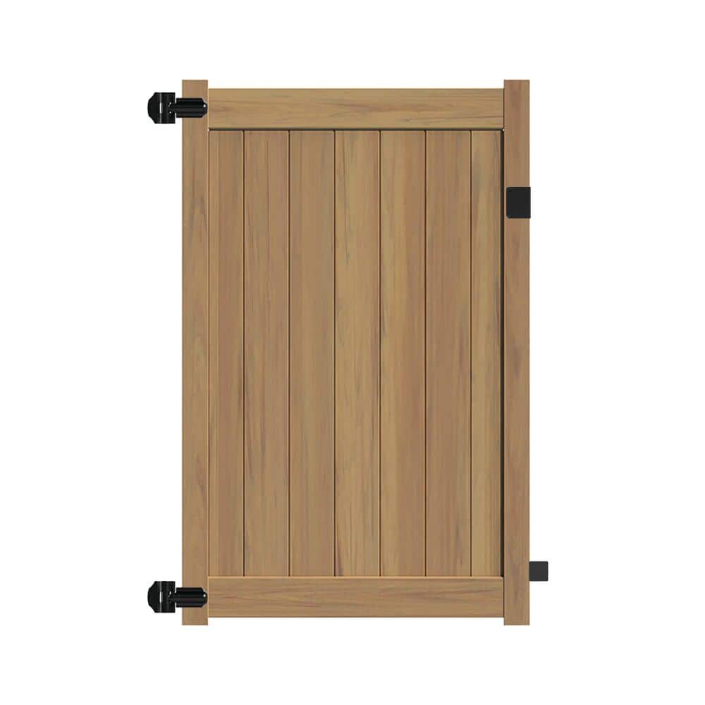 Barrette Outdoor Living 4 ft. W x 6 ft. H Washington Cypress Vinyl  Un-Assembled Fence Gate 73025375 - The Home Depot, image size:1000x1000