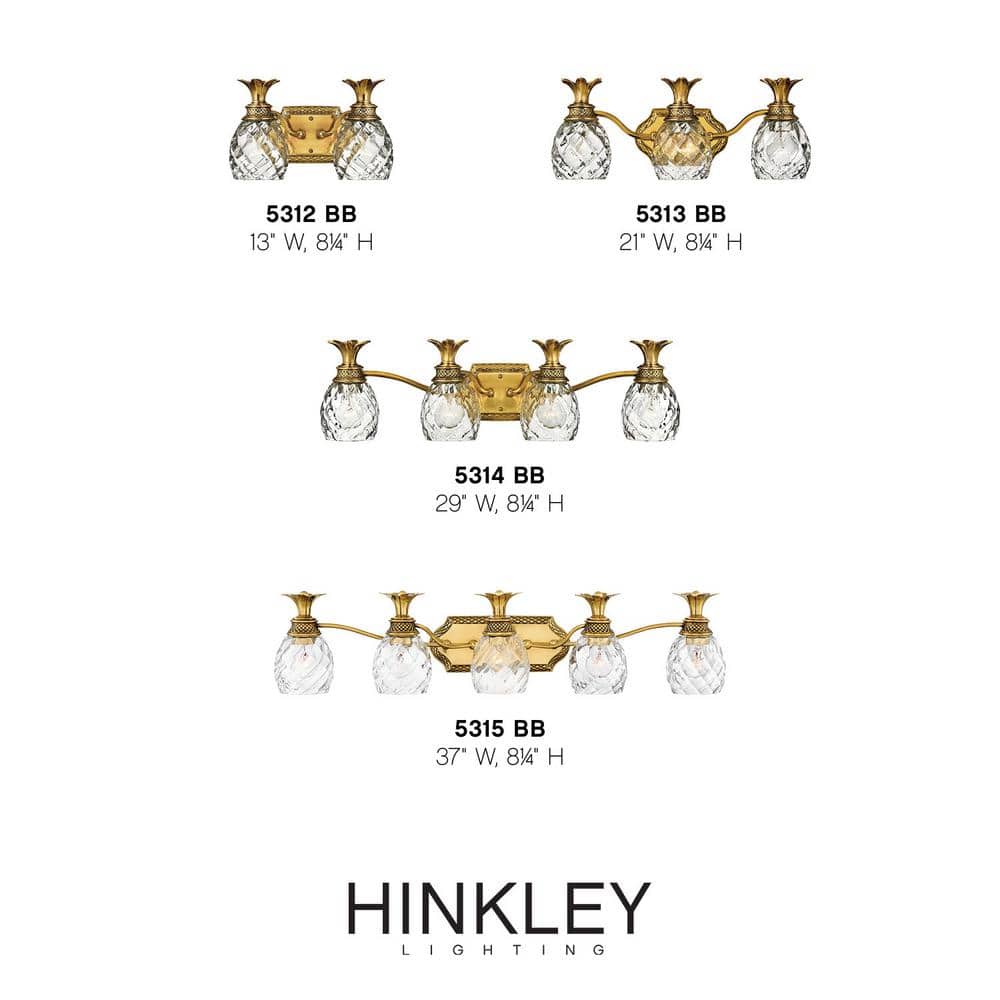 Burnished Brass 3-Light Vanity Fixture with Clear Optic Glass
