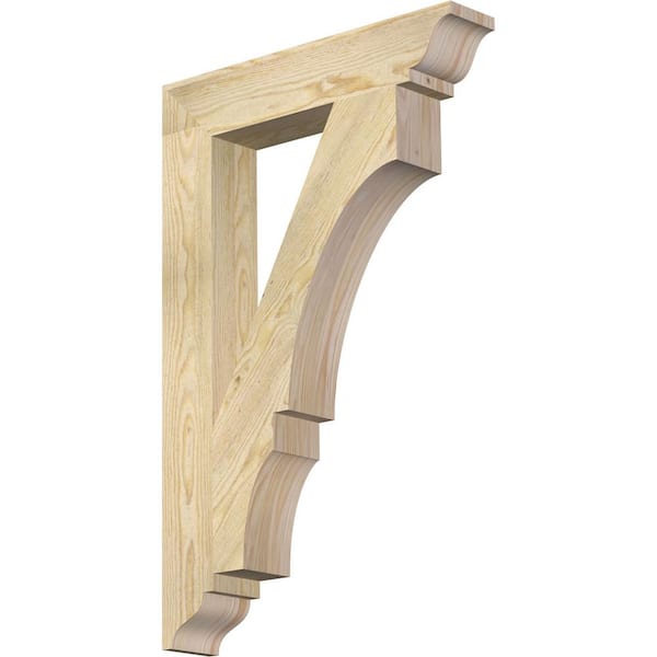 Ekena Millwork 4 in. x 34 in. x 22 in. Douglas Fir Balboa Traditional Rough Sawn Bracket