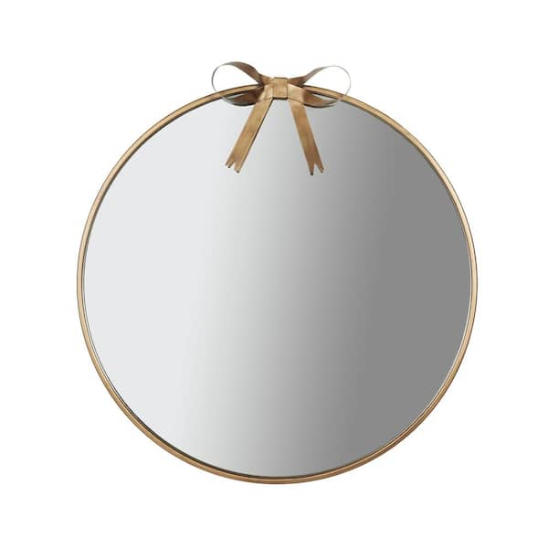 Round Gold Mirror with Bow – Turn The Tables - Northbrook, IL