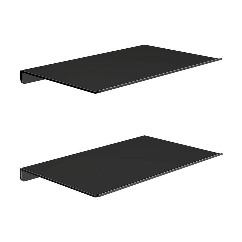 8 in. W x 5 in. D x 2 in. H Black Wall Mounted Floating Shelf Set of 2 for Bathroom, Bedroom, Kitchen Storage and Decor price history on PriceWatchPro