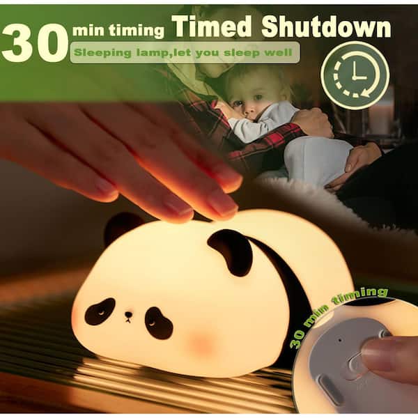 2.36 in. Panda Night Light with 3 Level Dimmable LED Squishy