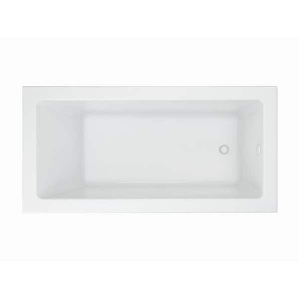 Studio 72 in. x 36 in. Acrylic Rectangular Drop-In Soaking Bathtub with Reversible Drain in White