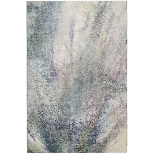 Dream Shag Premium Machine Washable Abstract ADS505 Ivory 8 ft. x 10 ft. Area Rug
