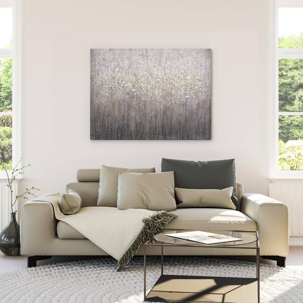 Sprinkle of White Abstract Landscape Canvas Wall Art