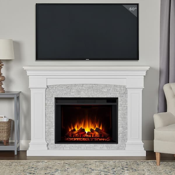 Real Flame Deland Grand 63 in. Freestanding Wooden Electric