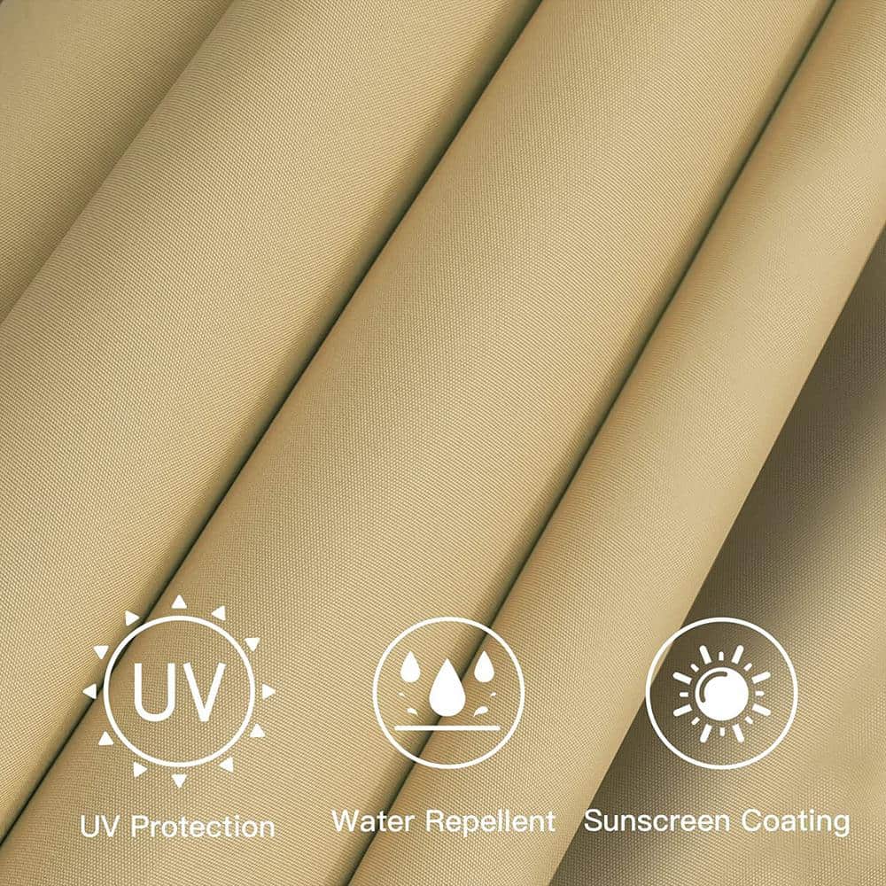 Tan 9 ft. Round Cantilever Patio Umbrella with Aluminum Pole