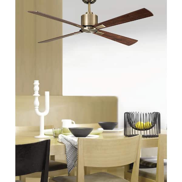 Climate Antique Brass and Walnut 52 in. DC Ceiling Fan