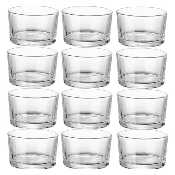 12-Pack Clear Borosilicate Glass Straight Wall Tasting Bowls Custard Cups for Desserts, Snacks, Ice Cream
