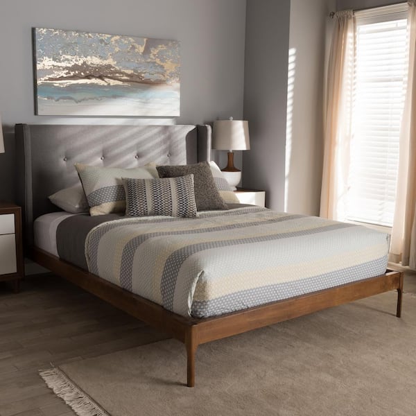 Baxton Studio Brooklyn Gray Queen Platform Bed 28862 7539 HD The