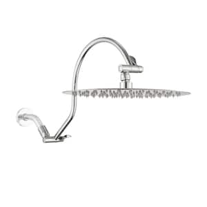 1-Spray Patterns 1.5GPM 10 in. Wall Mount Rain Shower Fixed Shower Head in Chrome (Not Valve)