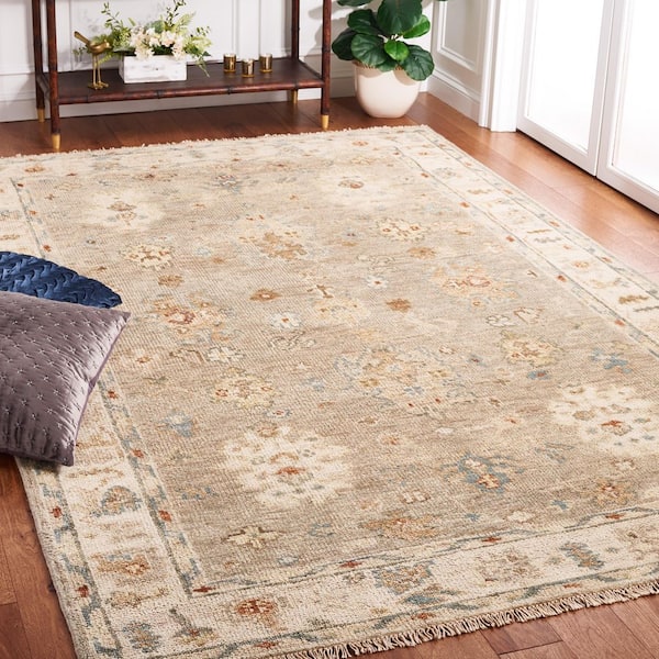 Samarkand 6 ft. x 9 ft. Light Gray/Beige Oriental Area Rug